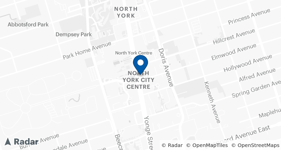 Map of Dairy Queen Location:: 5051-5061 Yonge Street, North York, ON, M2N 5P2